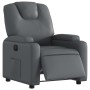 Sillón reclinable eléctrico de cuero sintético gris