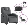 Sillón reclinable eléctrico de cuero sintético gris