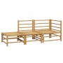 3-piece bamboo garden furniture set with light gray cushions by vidaXL, Garden sets - Ref: Foro24-3155108, Price: 301,41 €, D...