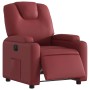Sillón reclinable eléctrico de cuero sintético rojo tinto