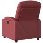 Sillón reclinable eléctrico de cuero sintético rojo tinto