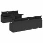 Conjunto de sofá de jardín con cojín 8 pcs Negro Poliratán
