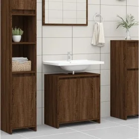 Badezimmerschrank aus braunem Eichensperrholz, 60 x 33 x 61 cm von vidaXL, Badezimmermöbel - Ref: Foro24-826359, Preis: 39,43...