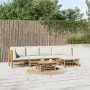 6-piece garden furniture set made of bamboo with cream white cushions by vidaXL, Garden sets - Ref: Foro24-3155200, Price: 61...