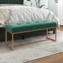 Banco de terciopelo verde oscuro 110x36x45 cm by vidaXL, Benches for halls and storage - Ref: Foro24-350601, Price: 103,94 €,...