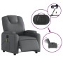 Sillón de masaje reclinable eléctrico cuero sintético gris