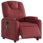 Sillón de masaje reclinable de cuero artificial rojo tinto