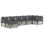 7-teiliges Gartenmöbel-Set und Kissen aus PE-Rattan, anthrazitgrau von vidaXL, Outdoor-Sofas - Ref: Foro24-3186775, Preis: 54...