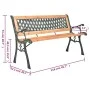 Gartenbank aus Gusseisen und massivem Tannenholz 116 cm von vidaXL, Gartenbänke - Ref: Foro24-319571, Preis: 75,21 €, Rabatt: %
