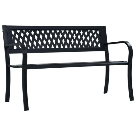 Banco de jardín acero negro 120 cm de vidaXL, Bancos de jardín - Ref: Foro24-319582, Precio: 83,70 €, Descuento: %