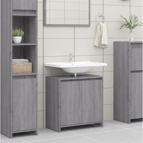 Armario de baño madera contrachapada gris Sonoma 60x33x61 cm de vidaXL, Muebles de baño - Ref: Foro24-826358, Precio: 42,20 €...