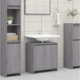 Sonoma Badezimmerschrank aus grauem Sperrholz 60x33x61 cm von vidaXL, Badezimmermöbel - Ref: Foro24-826358, Preis: 41,19 €, R...