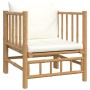 Garden furniture set 7 pieces bamboo and cream white cushions by vidaXL, Garden sets - Ref: Foro24-3155181, Price: 757,42 €, ...