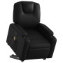 Sillón reclinable de masaje de pie cuero artificial negro
