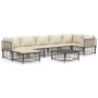 Gartenmöbel-Set 8-teilig und anthrazitfarbene PE-Rattan-Kissen von vidaXL, Outdoor-Sofas - Ref: Foro24-3186776, Preis: 631,06...