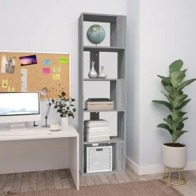 Sonoma-graues Sperrholzregal 45x24x160 cm von vidaXL, Bücherregale und Regale - Ref: Foro24-826376, Preis: 52,21 €, Rabatt: %