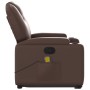 Sillón reclinable de masaje de pie de cuero sintético marrón