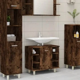 Badezimmerschrank Sperrholz geräucherte Eiche 60x32x53,5cm von vidaXL, Badezimmermöbel - Ref: Foro24-826372, Preis: 48,79 €, ...