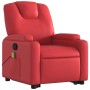 Sillón reclinable de masaje de pie cuero artificial rojo