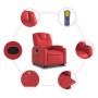 Sillón reclinable de masaje de pie cuero artificial rojo