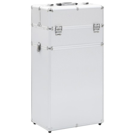 Maletín trolley de maquillaje de aluminio plateado de vidaXL, Neceseres - Ref: Foro24-91821, Precio: 108,19 €, Descuento: %