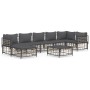 Gartenmöbel-Set 8 Stück und Kissen PE Rattan Anthrazit von vidaXL, Outdoor-Sofas - Ref: Foro24-3186777, Preis: 630,97 €, Raba...