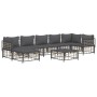 Gartenmöbel-Set 8 Stück und Kissen PE Rattan Anthrazit von vidaXL, Outdoor-Sofas - Ref: Foro24-3186777, Preis: 630,97 €, Raba...
