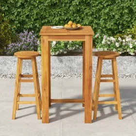 Garden table and 3 high stools made of solid acacia wood by vidaXL, Garden sets - Ref: Foro24-3154388, Price: 196,69 €, Disco...