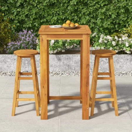 Garden table and 3 high stools made of solid acacia wood by vidaXL, Garden sets - Ref: Foro24-3154388, Price: 196,69 €, Disco...