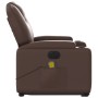 Sillón de masaje elevable eléctrico cuero sintético marrón