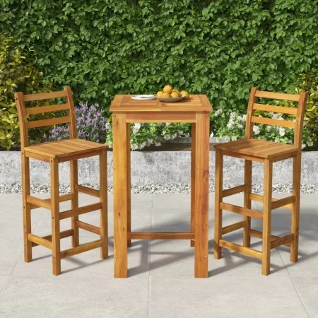 Gartentisch und Hochhocker 3 Stück aus massivem Akazienholz von vidaXL, Gartensets - Ref: Foro24-3154390, Preis: 231,01 €, Ra...