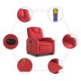 Sillón de majaje elevable eléctrico cuero artificial rojo