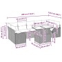 Conjunto de sofá de jardín con cojín 8 pcs Gris Poliratán