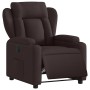Sillón reclinable eléctrico tela marrón oscuro