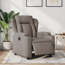 Sillón reclinable eléctrico tela gris taupé Sillón reclinable eléctrico tela gris taupé