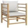 6-piece bamboo garden furniture set with light gray cushions by vidaXL, Garden sets - Ref: Foro24-3155083, Price: 522,94 €, D...