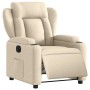 Sillón reclinable eléctrico de tela crema