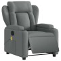 Sillón reclinable de masaje eléctrico tela gris oscuro