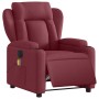 Sillón de masaje reclinable eléctrico tela rojo tinto