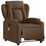 Sillón reclinable de masaje eléctrico tela marrón