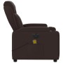 Sillón reclinable de masaje eléctrico tela marrón oscuro