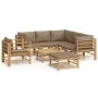 8-piece bamboo garden furniture set with taupe gray cushions by vidaXL, Garden sets - Ref: Foro24-3155126, Price: 935,77 €, D...