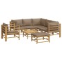 8-piece bamboo garden furniture set with taupe gray cushions by vidaXL, Garden sets - Ref: Foro24-3155126, Price: 903,08 €, D...