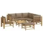 8-piece bamboo garden furniture set with taupe gray cushions by vidaXL, Garden sets - Ref: Foro24-3155126, Price: 935,77 €, D...