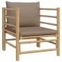 8-piece bamboo garden furniture set with taupe gray cushions by vidaXL, Garden sets - Ref: Foro24-3155126, Price: 935,77 €, D...