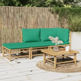3-piece bamboo garden furniture set with green cushions by vidaXL, Garden sets - Ref: Foro24-3155172, Price: 243,59 €, Discou...
