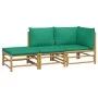 3-piece bamboo garden furniture set with green cushions by vidaXL, Garden sets - Ref: Foro24-3155172, Price: 243,59 €, Discou...