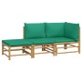 3-teiliges Gartenmöbel-Set aus Bambus mit grünen Kissen von vidaXL, Gartensets - Ref: Foro24-3155172, Preis: 248,23 €, Rabatt: %