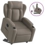 Sillón reclinable elevable tela gris taupe