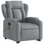 Sillón de masaje reclinable de pie de tela gris claro